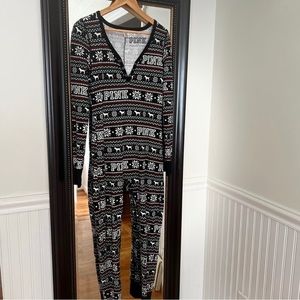 PINK Victoria’s Secret Onsie Full Body Sleeper Size Medium